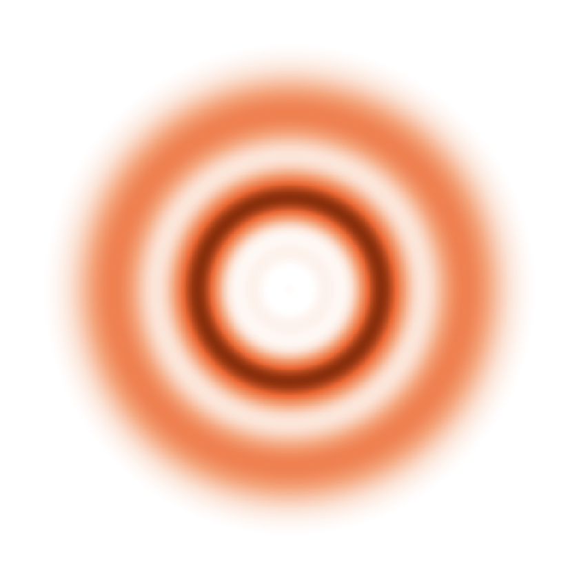 A bright inner ring and a broad faint outer ring