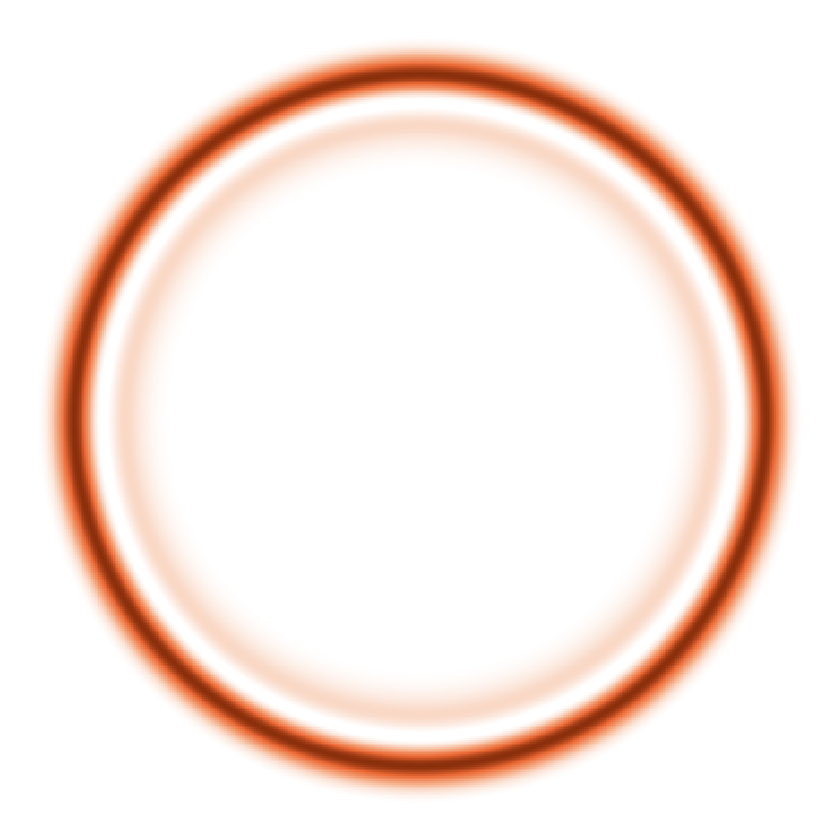 A thin bright ring with a faint inner ring and a thin dark ring between them